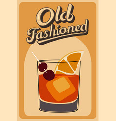 Old Fashioned Cocktail Retro Poster Art