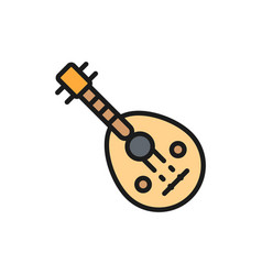 Oud Arab Traditional Music Instrument Flat Color