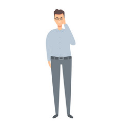 Smiling Teacher Icon Cartoon Male