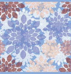 Blue And Beige Floral Leaves Pattern Design