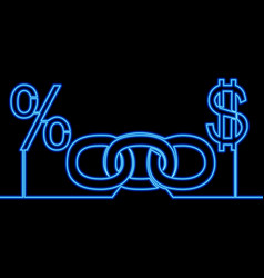 Continuous Line Chain Percentage Commission Neon