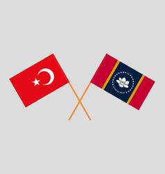 Crossed Flags Of Turkey And The State Of