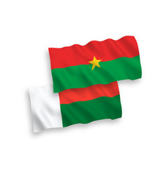 Flags Of Burkina Faso And Madagascar On A White