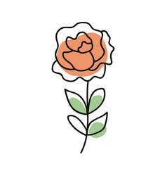 Orange Rose Garden One Line