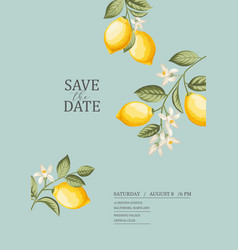 Wedding Invitation Lemon Hand-drawn