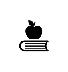 Apple On Book A Simple Black And White Icon