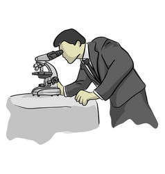 Businessman Looking Through Microscope