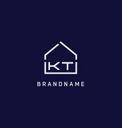 Initial Letter Kt Roof Real Estate Logo Design