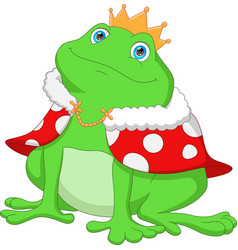 Cartoon Cute Frog With A Golden Crown