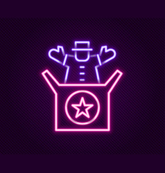 Glowing Neon Line Jack In Box Toy Icon