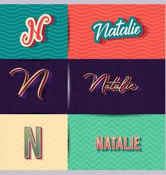 Name Natalie In Various Retro Graphic Design