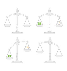 Scales With Clock And Money Icons Set