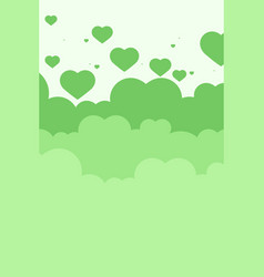 Heart Above Cloud Green Pastel Background