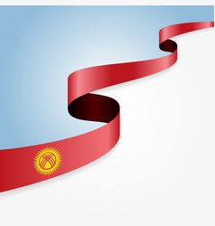 Kyrgyz Flag Wavy Abstract Background