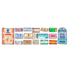 Ticket Of Admission Color Icons Set Collection