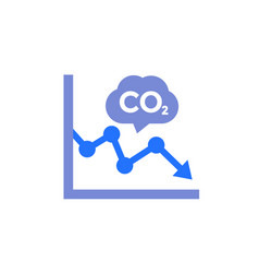 Co2 Carbon Emissions Reduction Icon With A Graph