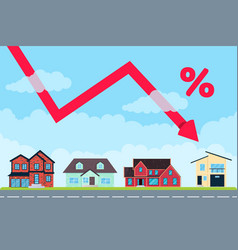 House Price Like Arrow Fall Down From Air