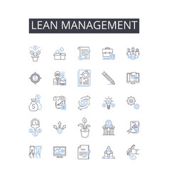 Lean Management Line Icons Collection Agile