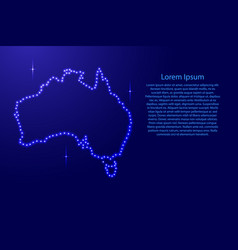 Map Australia From Luminous Blue Star Space