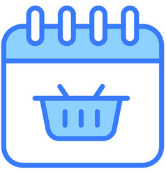 Shopping Date Blue Line Icon Black Friday Glyph