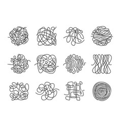 Different Thin Scribble Lines Icon Set