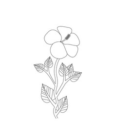 Hibiscus Flower Drawing Coloring Page