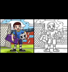 Soccer Boy With Sports Bag Coloring