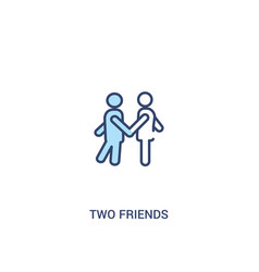 Two Friends Concept 2 Colored Icon Simple Line