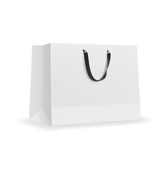 White Paper Shopping Bag With Black Handles Mockup