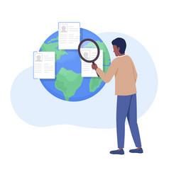 Global Hr Manager Flat Concept