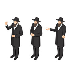 Isometric Man In A Hat And A Long Coat A Jewish