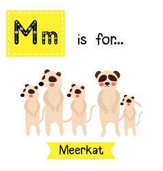 Letter M Tracing Standing Meerkat Family Group