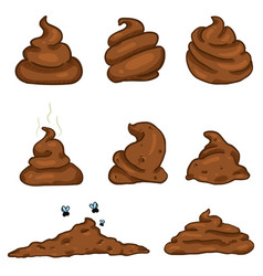 Set Cartoon Brown Poop