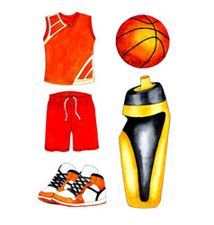 Watercolor Basketball Set Uniform Jersey