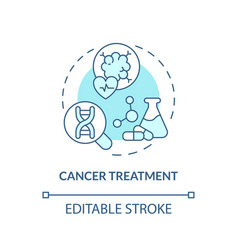 Cancer Treatment Turquoise Concept Icon