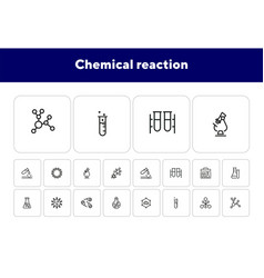 Chemical Reaction Line Icon Set