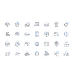 Expedited Shipping Line Icons Collection Fast