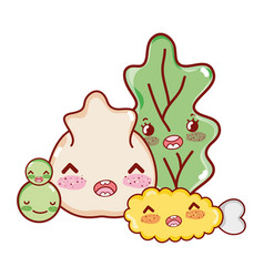 Kawaii Chicken Tempura Vegetables And Dumpling