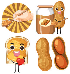 Peanut Butter Elements And Icons Set