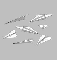 Seamless Pattern With Line Origami Paper Airplane