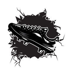 Soccer Shoe Cracked Wall Soccer Shoe Club Graphic