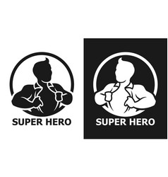 Super Hero Man Opening His Shirt Icon