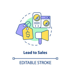 Lead To Sales Concept Icon