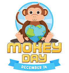 Monkey Day Text Banner Design