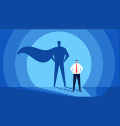 Businessman With Superhero Shadow Successful