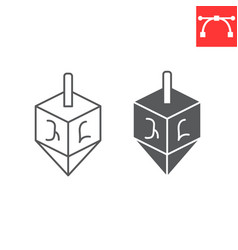 Dreidel Line And Glyph Icon