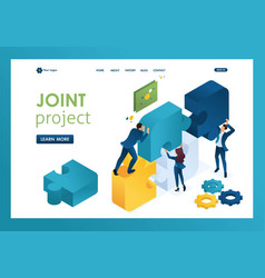 Isometric Business Joint Project Of A Big Team