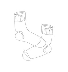 One Line Socks For Autumn Warm Sock Line Art