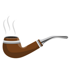 Brown Smoke Pipe On A White Background