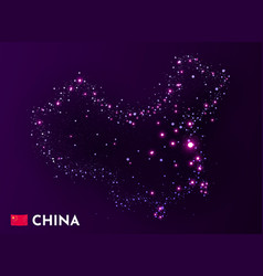 China Map Made Of Stars And Dots Globalization